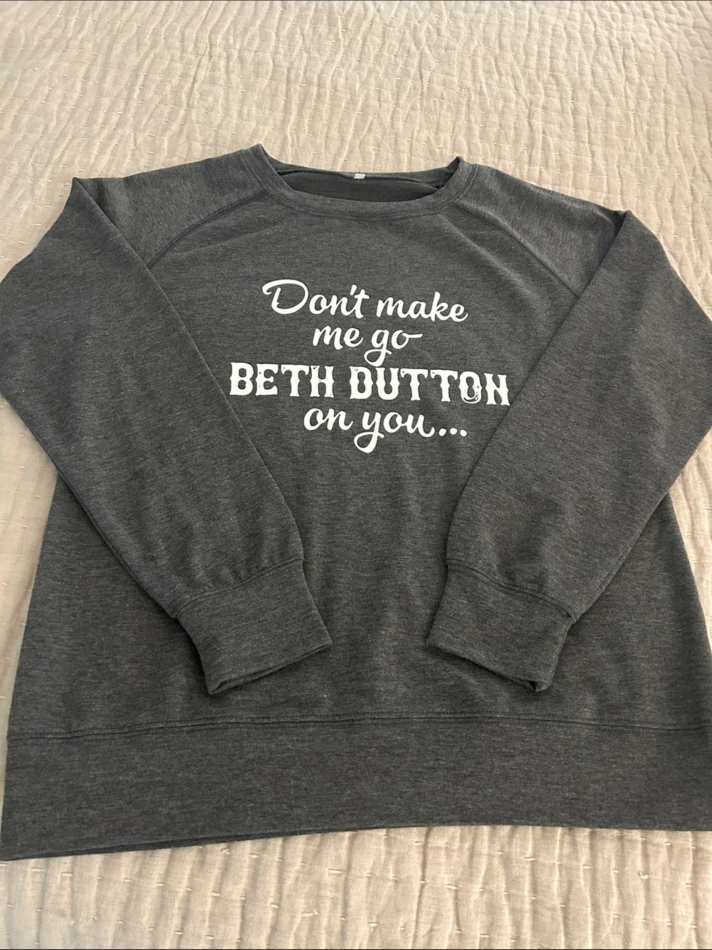 Beth Dutton Graphic Crewneck Sweater - Charcoal